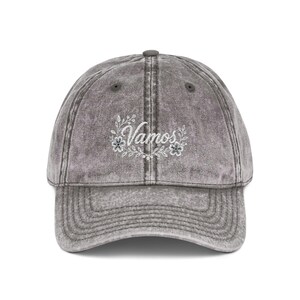 Vamos script floral Vintage Cap | Embroidered dad hat