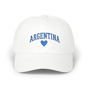 Argentina embroidered heart Dad Cap | Baseball hat, blue script