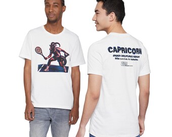 Stenbockstennis-T-shirt RACQIX Zodiac Astrology-tröja, Tennis-T-shirt med grafik, Atletisk streetwear