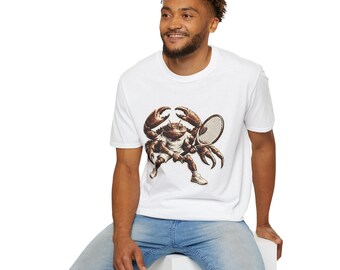 T-shirt med vintagemotiv och mönster från Crab Tennis Player.