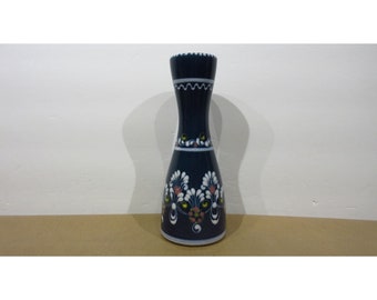 Vintage Original Handmade Gmundner Keramik Pottery Blue and White Floral Design Vase