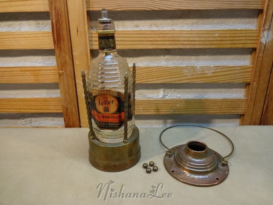 Vintage Brass Music Box Liquor Bottle Decanter Made in Etsy