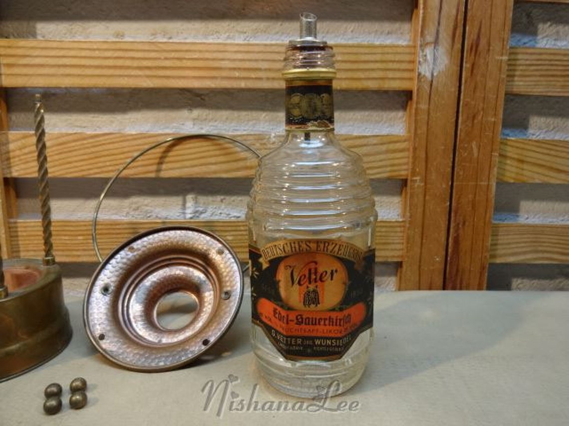 Vintage Brass Music Box Liquor Bottle Decanter Made in Etsy