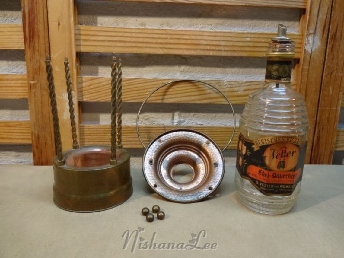 Vintage Brass Music Box Liquor Bottle Decanter Made in Etsy