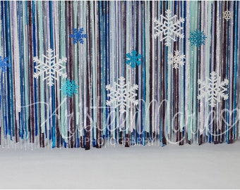 Winter ONEderland Cake Smash Backdrop Digital Download - Snowflake - Ice Princess Colors - Blue, silver, purple, and teal