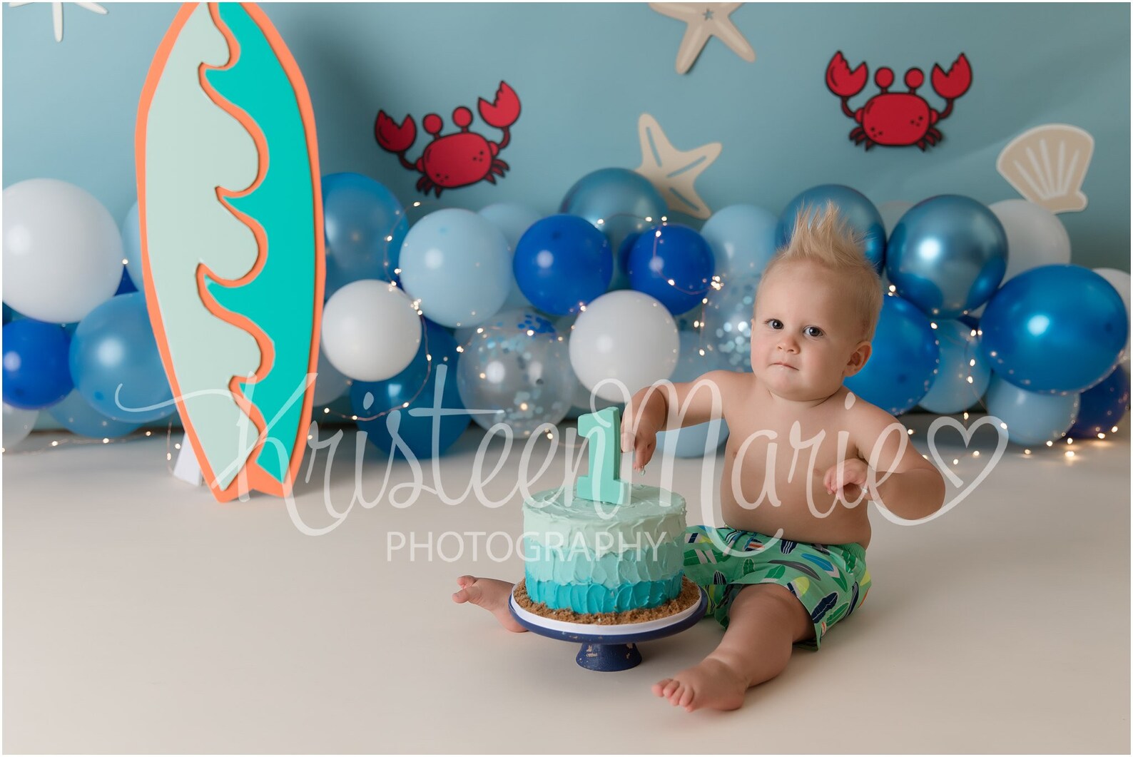 Surfing Beach Themed Cake Smash Digital Download Backdrop | Etsy