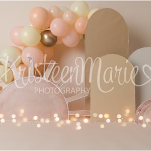 You are My Sunshine Boho Watercolor Digital Backdrop - Great for 1st Birthday Cake Smash - Sunshine and Rainbow First Birthday