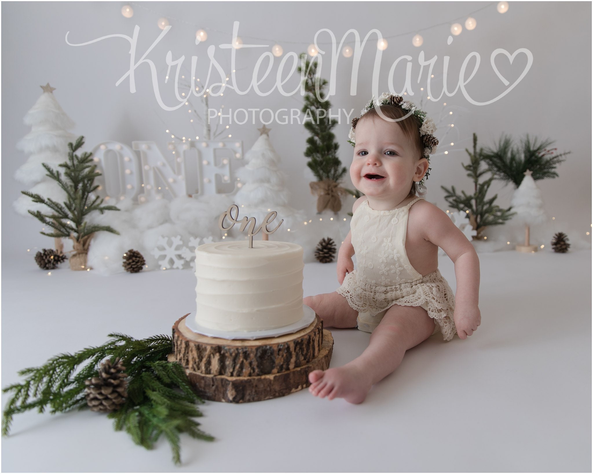 Winter Onederland Cake Smash Digital Backdrop: Boho First Birthday ...
