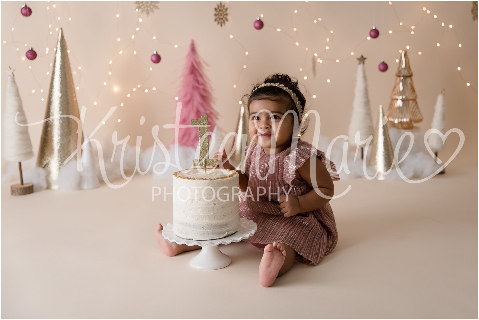 Cake Smash Digital Backdrop for Girl Winter Onederland Etsy