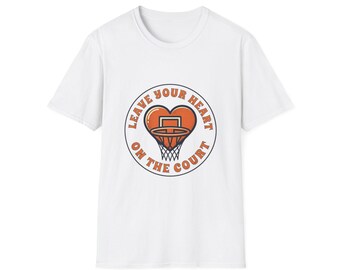 Leave Your Heart on the Court T-Shirt | Basketball Hoop Graphic