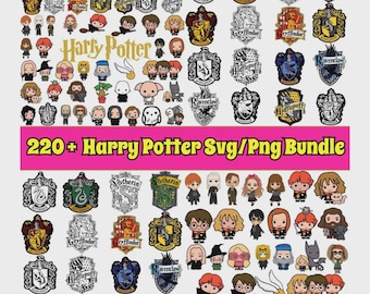 Paquete de más de 220 imágenes prediseñadas de magos mágicos: PNG + algunos archivos SVG, DXF, EPS y PSD. Descarga digital de lindos escudos de escuelas y casas de magia.