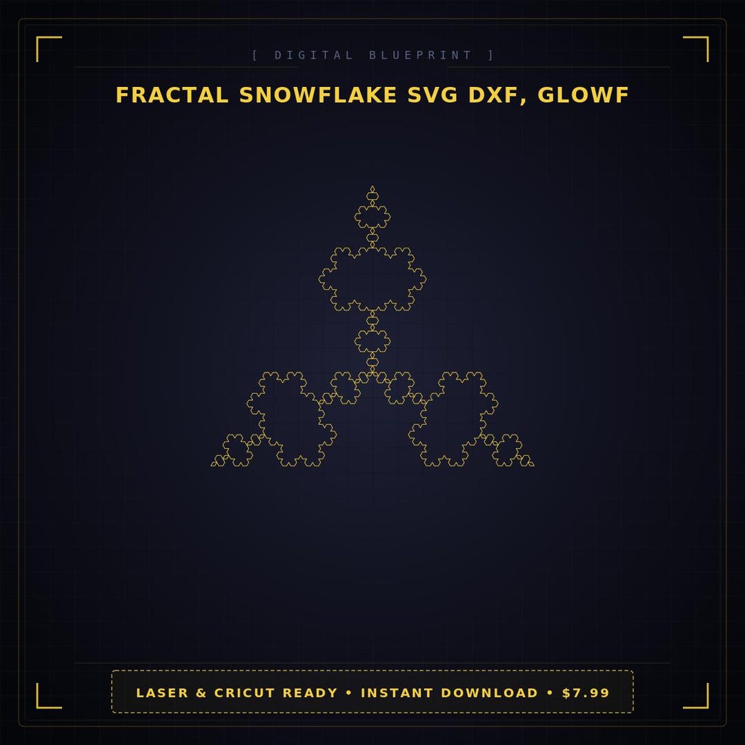 Fractal Snowflake SVG | Recursive Geometry | Glowforge Christmas ...