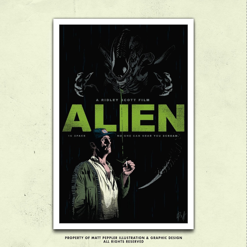 Alien Alternative Movie Poster – Xenomorph Sci Fi Horror Art Print ...