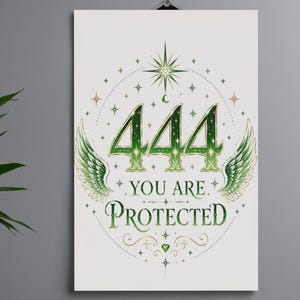 Engel Number 444, PNG, Geschützt, Zuversichtlich, Schutzengel, Spirituelles Geschenk, Digitaler Download, Wandkunst, Becher, Shirt, Person, Kleinunternehmen