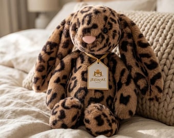 Jellycat konijn pluche, luipaard konijn knuffel, zacht babyspeelgoed, schattig knuffeldier cadeau, decor kinderkamer, kinderknuffel