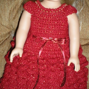 AG Doll Evening, Prom Or Party Dress Crochet Pattern for