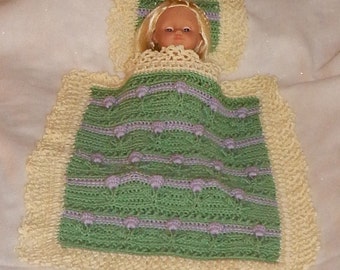 AG Doll Tulips Blanket & Pillow Crochet Pattern