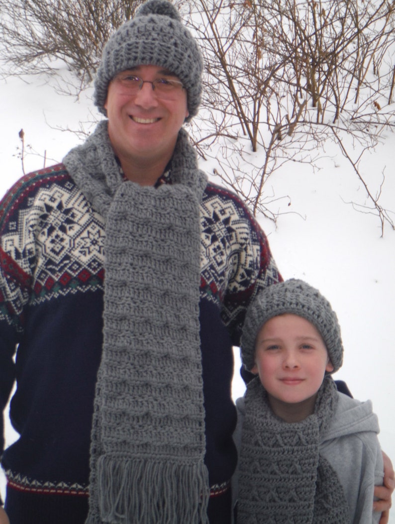 Dad and Son Hat & Scarf Sets image 1