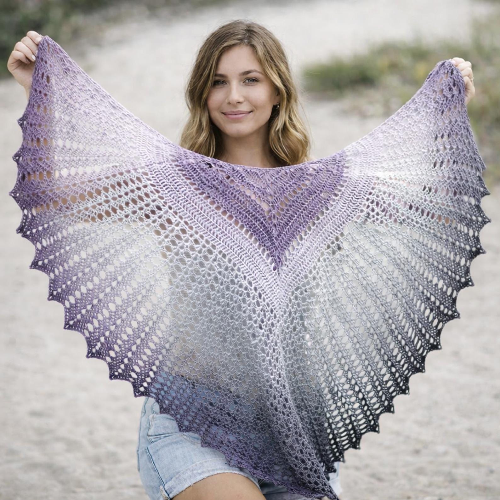 Crochet Elegant Triangle Shawl Written Pattern Crochet | Instant PDF ...