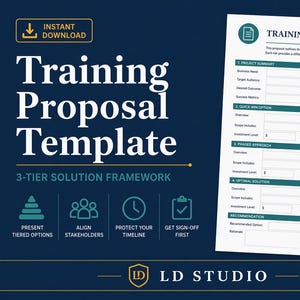 Sjabloon trainingsvoorstel | Drielaags oplossingskader | L&D-sjabloon | Instructieontwerp | Direct downloaden