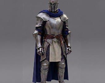 Conjunto de armadura de caballero de acero personalizada, traje de cosplay medieval real, LARP (juego de rol en vivo) para ferias renacentistas.