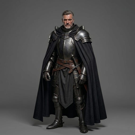 Authentic Knight Full Plate Armor - Wearable Medieval Costume for Roleplay & Display - Handcrafted Steel Suit with Blackened Finish