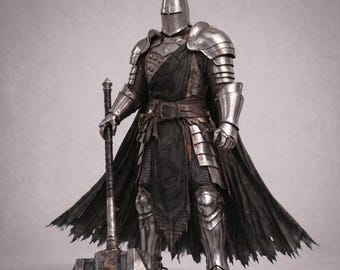 Conjunto de armadura completa de Paladín Carmesí: Traje de cosplay de caballero del siglo XV