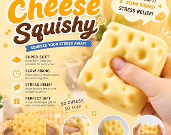 Swiss Cheese Cube Squishy Toy, Stress Relief Fidget, Novelty Desk Accessory