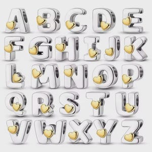 Letterbedels, initialenbedels en gepersonaliseerde bedels van sterling zilver 925 voor Pandora-armbanden