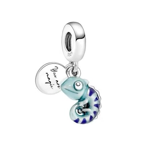Farbwechselndes Chamäleon Charm Anhänger passend für Pandora Armband S925 silber