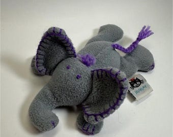 Peluche vintage de elefante Jellycat Blankety – Gris Morado, juguete de felpa