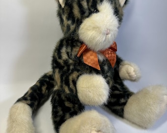 Boyds Bears Jointed Leopard Spotted Cat Plush, Retro Kitty Autumn Decor