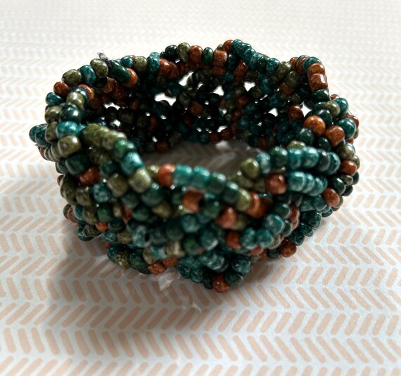 Boho Beaded Bracelet: Vintage Style Stretch Brace… - image 6