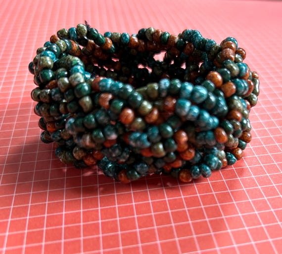 Boho Beaded Bracelet: Vintage Style Stretch Brace… - image 8