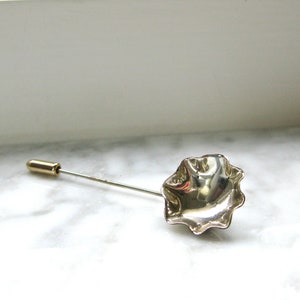 Lapel pin for groom silver artist signed wedding jewelry