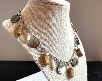 Lia Sophia necklace with charms in natural elements adjustable