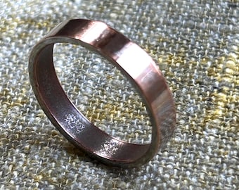 Copper band ring simple unisex design