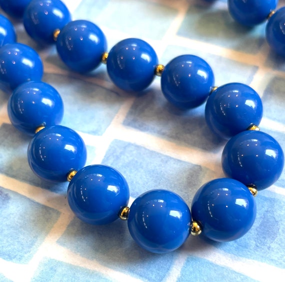 ★VINTAGE HOLLYWOOD★ Galaxy Ball Beads Necklace Vintage AB Crystal Beaded Necklace Layered Old Hollywood