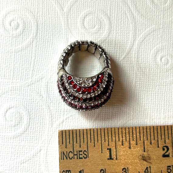 Multi colored ring stretchable dome with rhinesto… - image 5