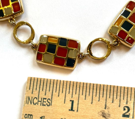 Liz Claiborne bracelet with enamel panels linked - image 4