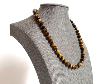 Vintage Silpada Tiger Eye necklace round beads 17 1/2 inch