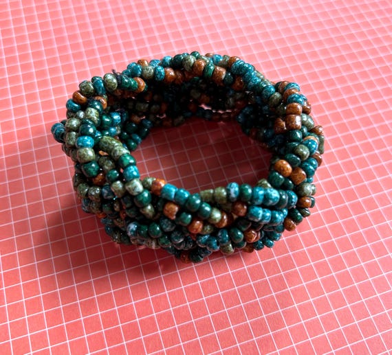 Boho Beaded Bracelet: Vintage Style Stretch Brace… - image 4
