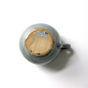 Vintage Pottery Ohio Creamer in Green Pottery Handmade Pottery Deep Teal Green Glaze Coffee image 5