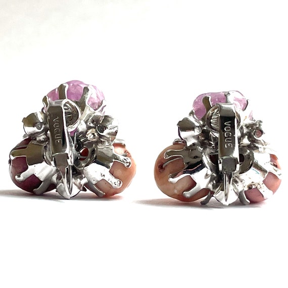 Lilac and peach cluster earrings stamped Vogue cl… - image 9