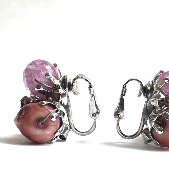 Lilac and peach cluster earrings stamped Vogue cl… - image 7