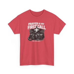 Camiseta "La oración es mi primera vocación" / Camiseta para veteranos cristianos / Gildan 5000 verde militar / Diseño Faith Radio Comms / Camiseta unisex de oración tallas S-5XL imagen 16