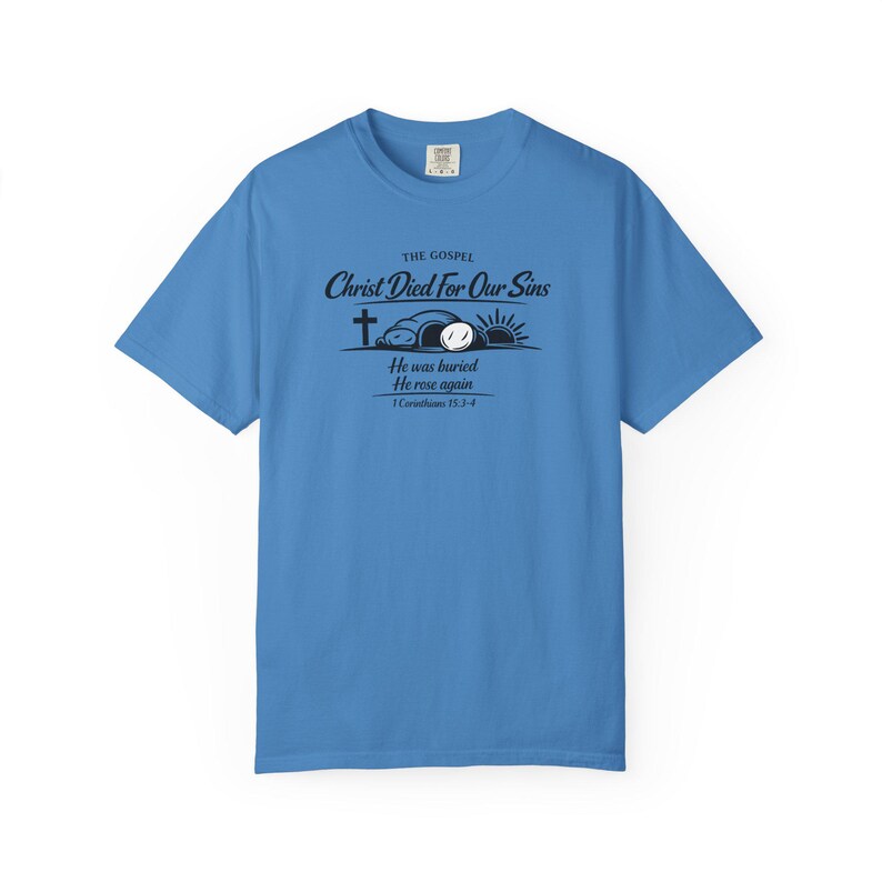 The Gospel Christian Shirt | 1 Corinthians 15:3-4 Bible Verse Tee | Resurrection Faith T-Shirt | Cross Christian Apparel image 11