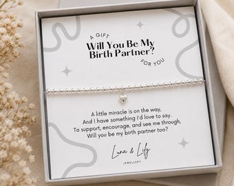 Will You Be My Birth Partner Bracelet | Pregnancy Announcement Gift | Birth Partner Proposal | Doula Gift | Labour Support Gift | Present