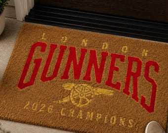 Arsenal Gunners Doormat, Premier League Champions 2026 Welcome Mat, London Gunners Front Door Rug, Football Fan Gift, Arsenal Gifts