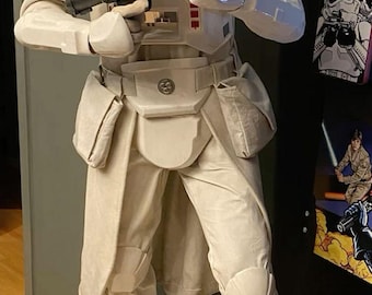 Traje de Oficial Imperial Branco Inspirado em Star Wars com Cinto Utilitário Tático para Cosplay